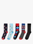 Happy Socks
HS by Happy Socks Nautical Print Socks, Pack of 5, Multi