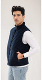 Mens Cord Padded Gilet Navy