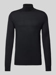 Christian Berg Men Knitted sweater with turtleneck in black