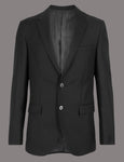 M&S Black Tailored Fit Italian Wool Suit